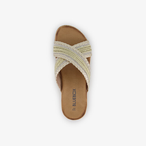Dames slippers met strass steentjes goud