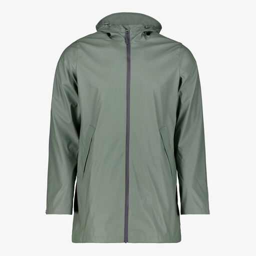 Lange gevoerde heren regenjas groen