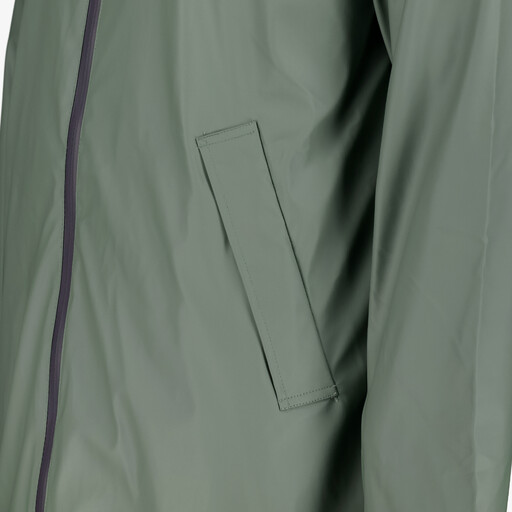 Lange gevoerde heren regenjas groen