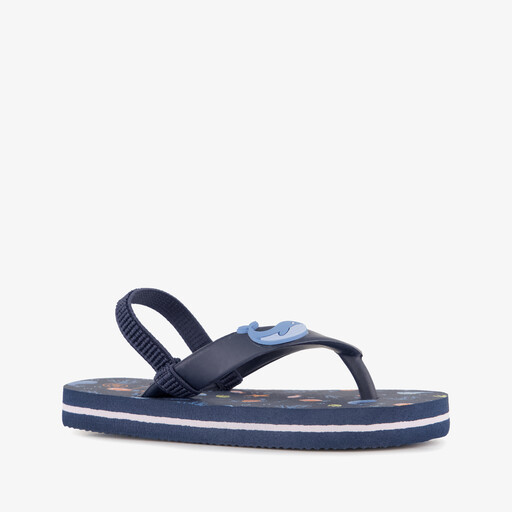 Kinder teenslippers met hielbandje en zeedieren blauw