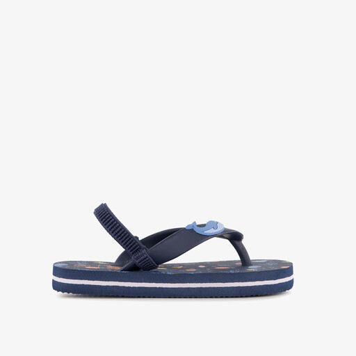 Kinder teenslippers met hielbandje en zeedieren blauw