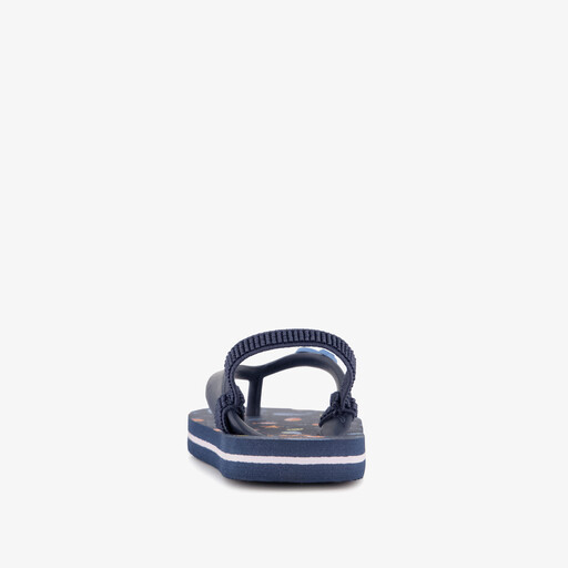 Kinder teenslippers met hielbandje en zeedieren blauw