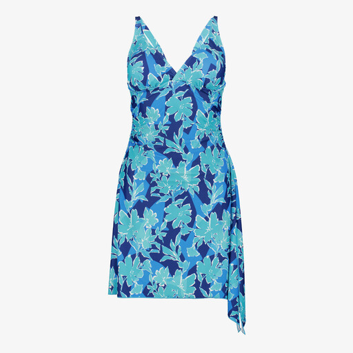 Voorgevormde dames badpakjurk blauw