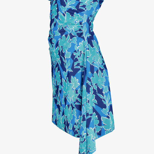 Voorgevormde dames badpakjurk blauw