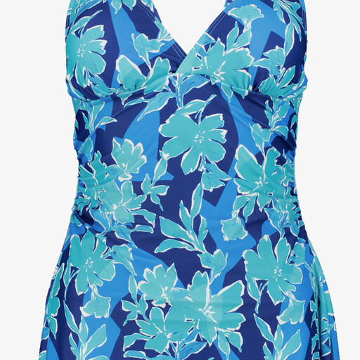 Voorgevormde dames badpakjurk blauw