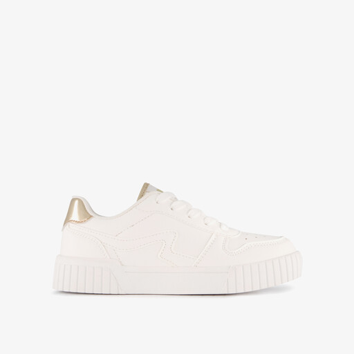 Meisjes sneakers wit metallic goud
