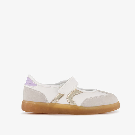 Meisjes ballerina sneakers beige wit