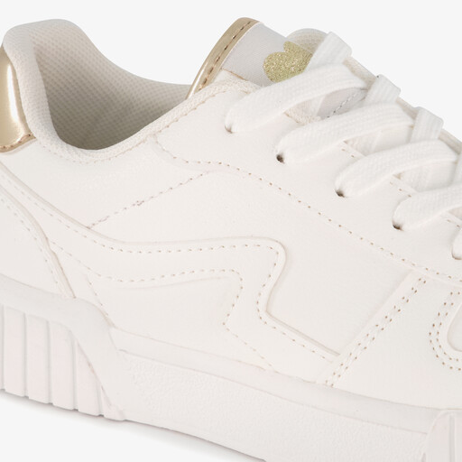 Meisjes sneakers wit metallic goud