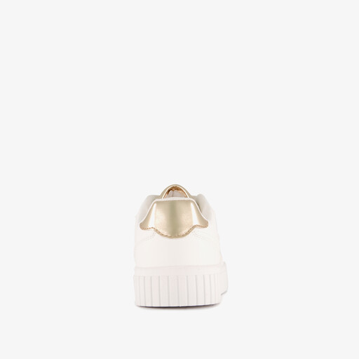 Meisjes sneakers wit metallic goud