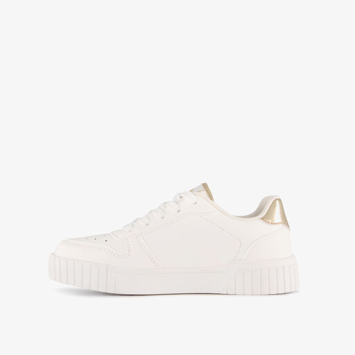 Meisjes sneakers wit metallic goud