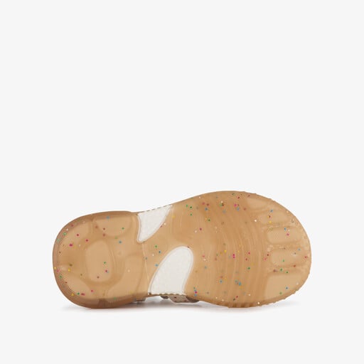 Leren meisjes sandalen met kersen beige roze