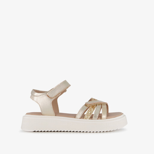 Leren meisjes sandalen goud