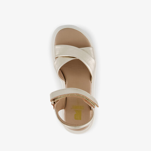 Leren meisjes sandalen champagne goud