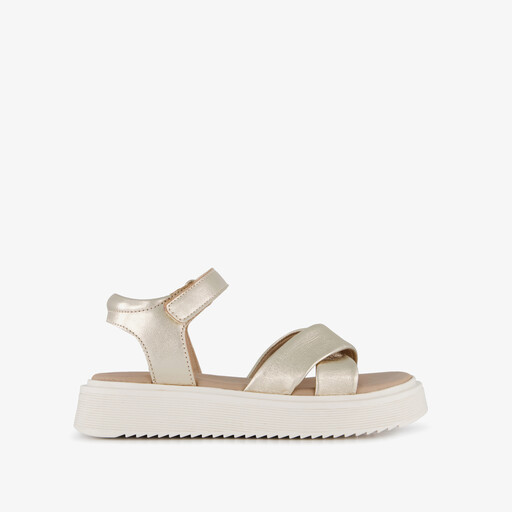 Leren meisjes sandalen champagne goud