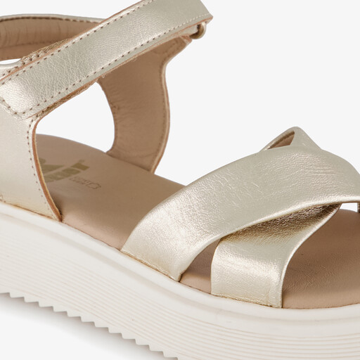 Leren meisjes sandalen champagne goud