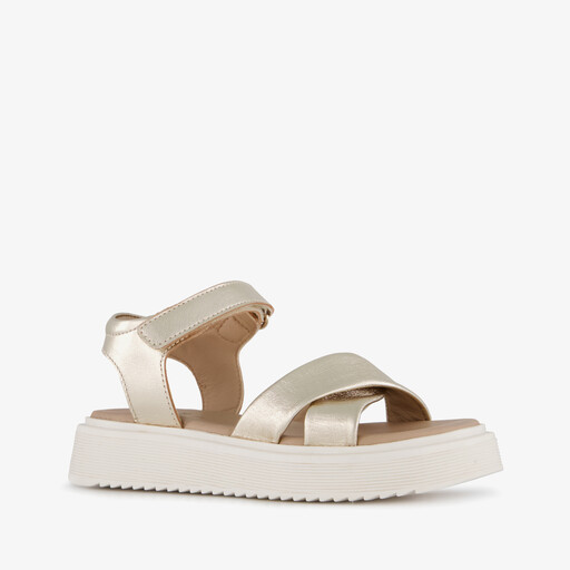 Leren meisjes sandalen champagne goud