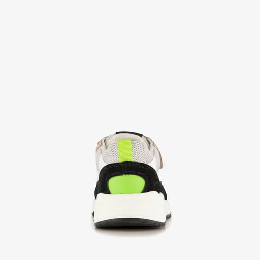 Suède jongens sneakers beige zwart