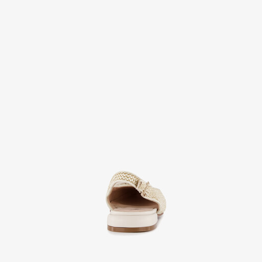 Dames raffia slingbacks beige