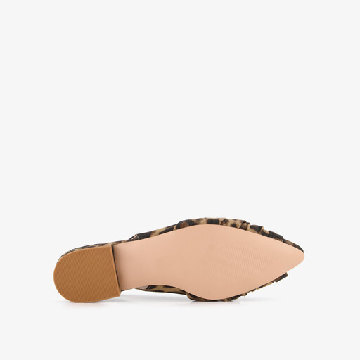 Dames panterprint slingbacks met knoop