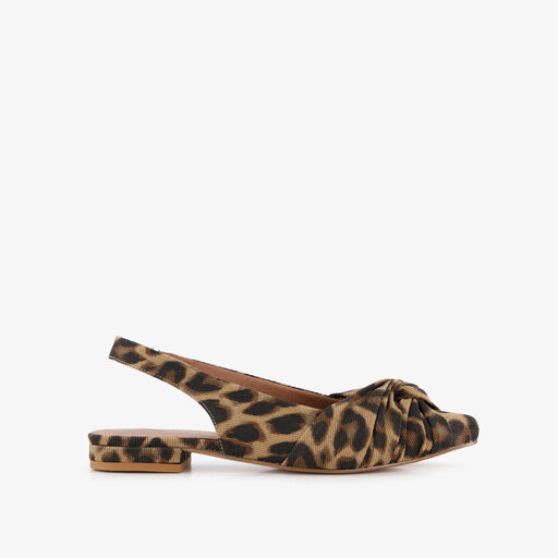 Dames panterprint slingbacks met knoop