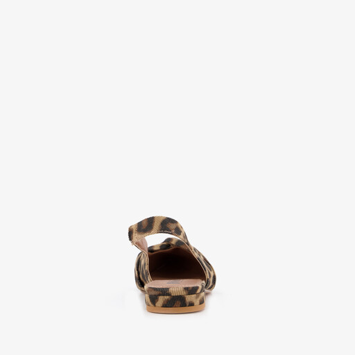 Dames panterprint slingbacks met knoop