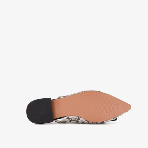 Dames slingbacks met slangenprint grijs