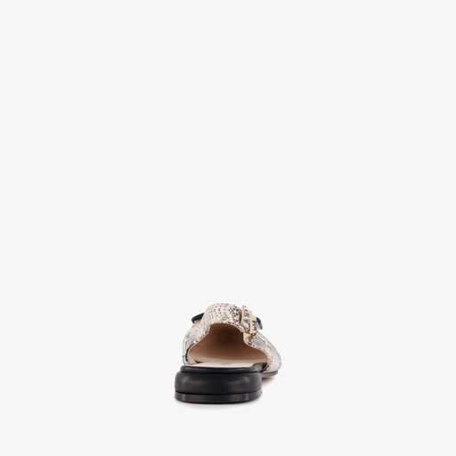 Dames slingbacks met slangenprint grijs