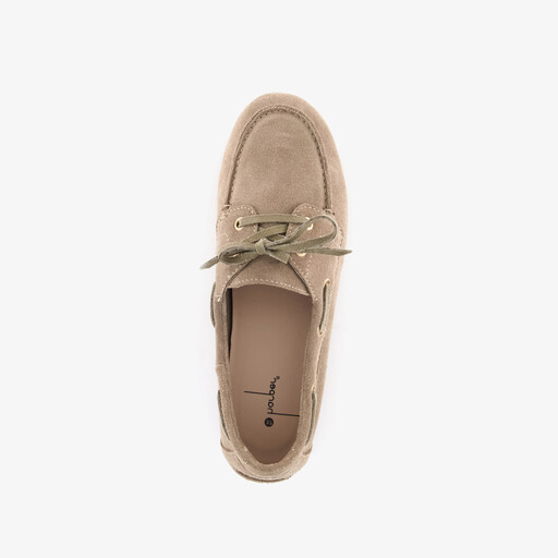 Suède dames mocassins beige