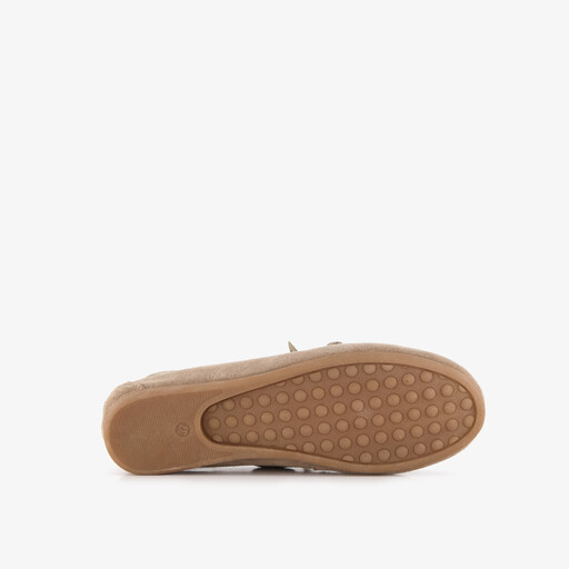 Suède dames mocassins beige