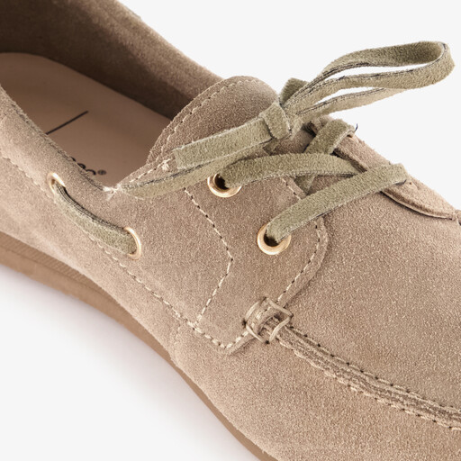 Suède dames mocassins beige