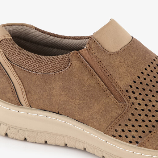 Heren instappers met perforaties bruin