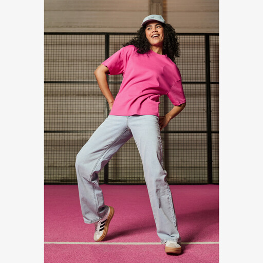 Oversized dames T-shirt roze