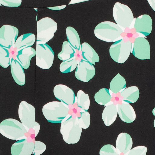 Flared dames broek met bloemenprint groen wit