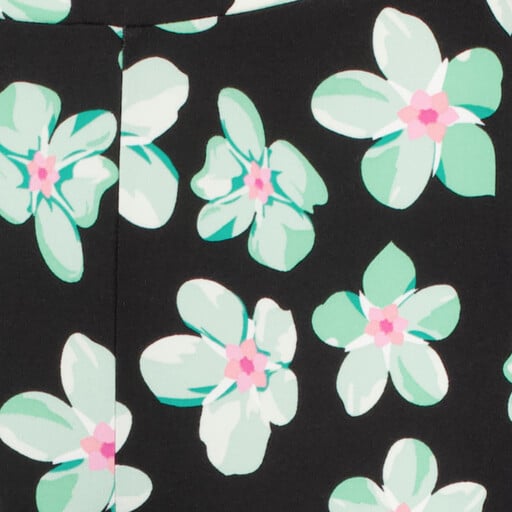 Flared dames broek met bloemenprint groen wit