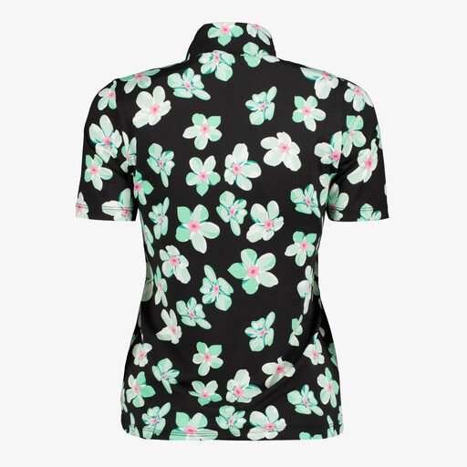 Dames top met bloemenprint zwart groen