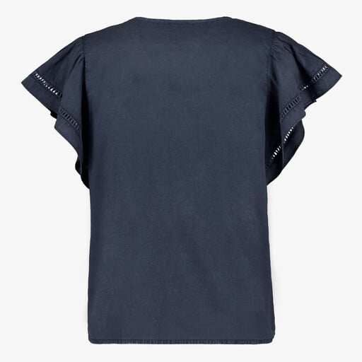 Dames blouse met korte mouwen en kwastjes