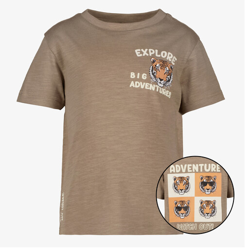 Jongens T-shirt met opdruk bruin