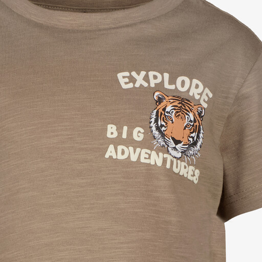 Jongens T-shirt met opdruk bruin
