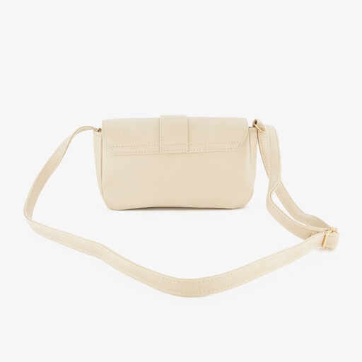 Schoudertas met gespsluiting beige