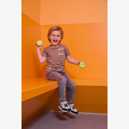 Jongens T-shirt met opdruk bruin