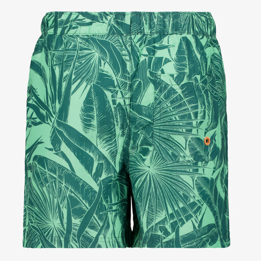 Jongens zwembroek met bladprint groen