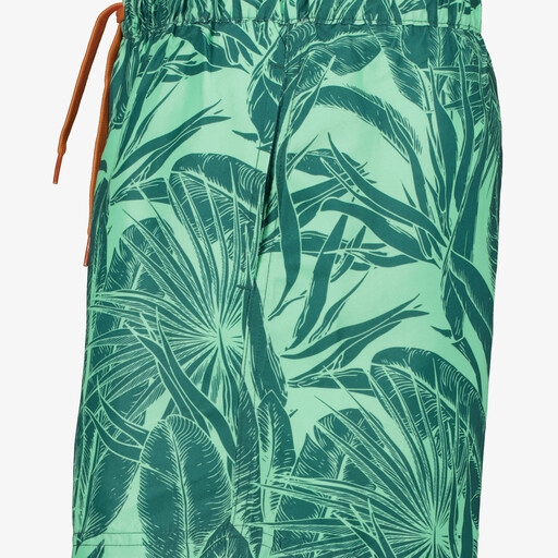 Jongens zwembroek met bladprint groen