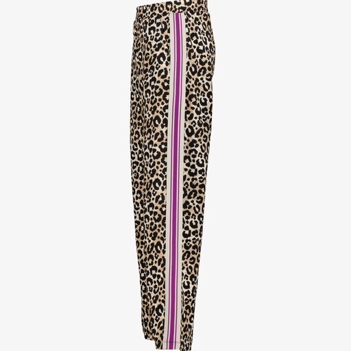 Meisjes wide leg broek met luipaardprint