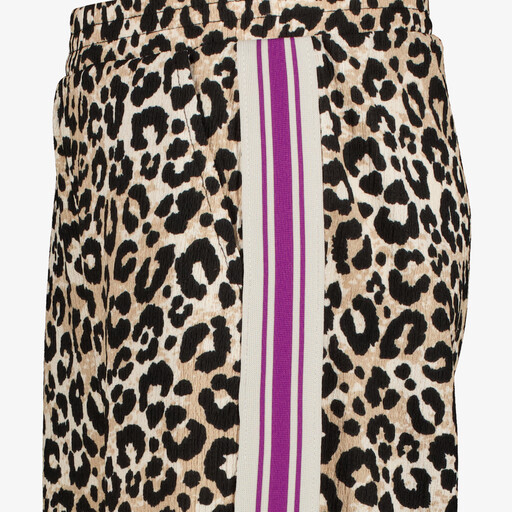 Meisjes wide leg broek met luipaardprint