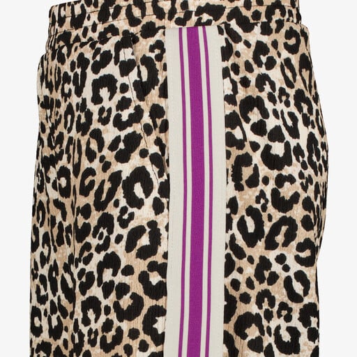 Meisjes wide leg broek met luipaardprint