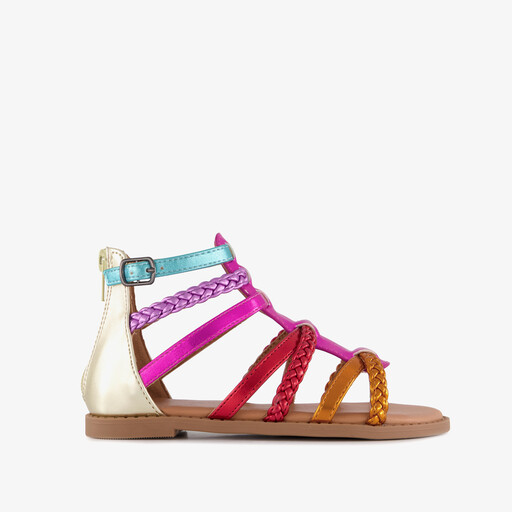 Metallic meisjes sandalen multicolor