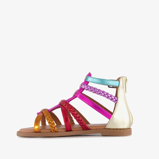Metallic meisjes sandalen multicolor