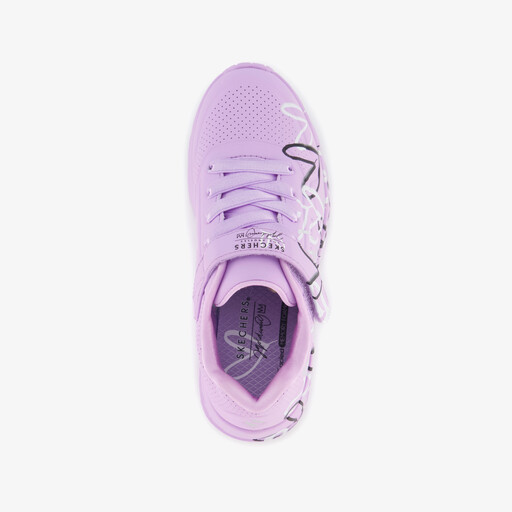 Uno Lite - Love meisjes sneakers met hartjes lichtpaars
