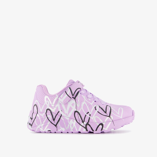 Uno Lite - Love meisjes sneakers met hartjes lichtpaars