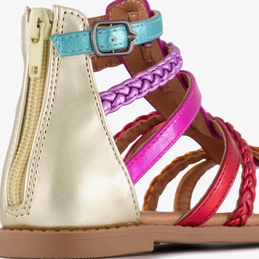 Metallic meisjes sandalen multicolor